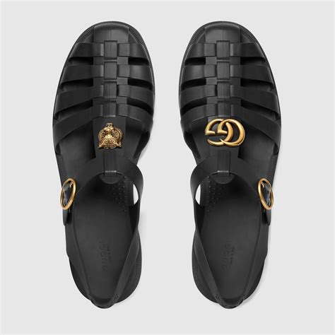 Gucci Men's Rubber Buckle Strap Sandals Men 